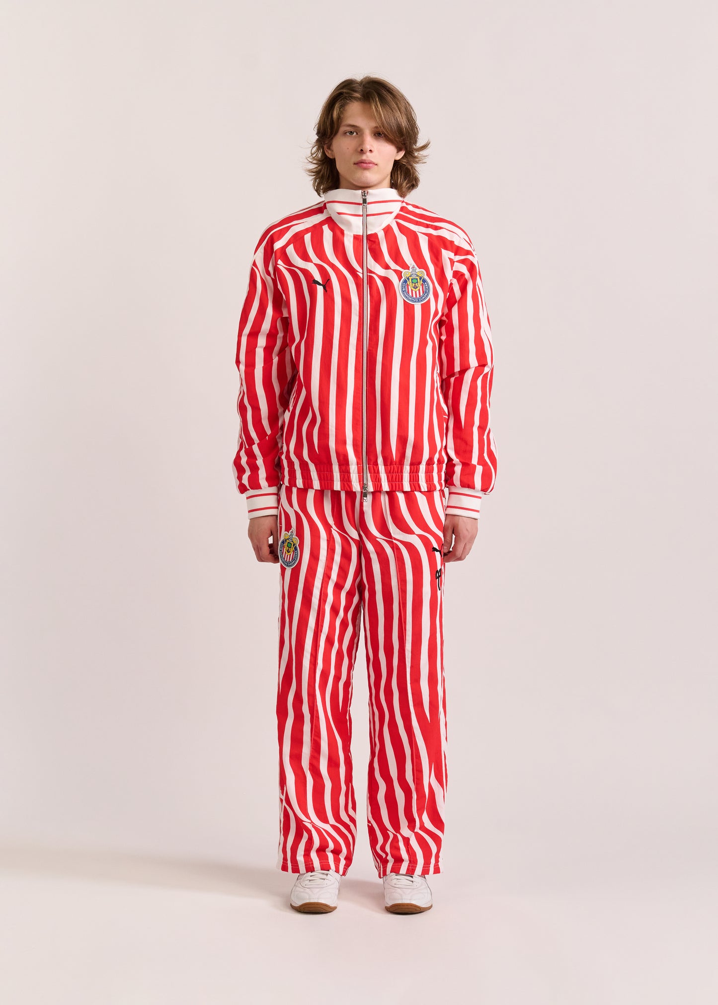 PUMA X LYM X CHIVAS RED AND WHITE SWIRL SPORT JACKET SELECT
