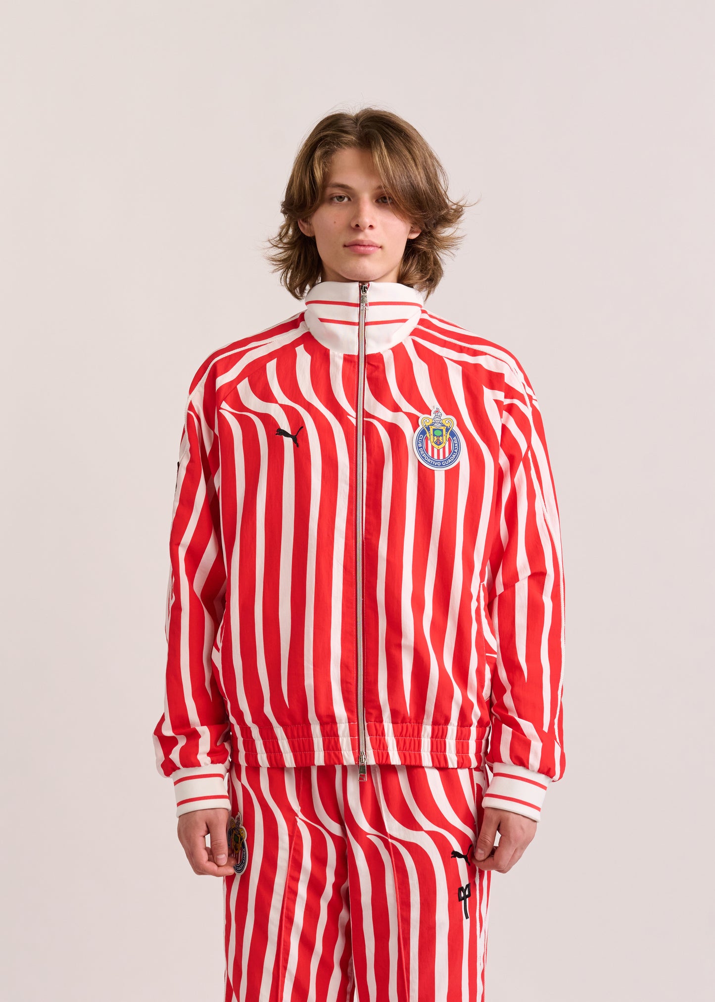 PUMA X LYM X CHIVAS RED AND WHITE SWIRL SPORT JACKET SELECT