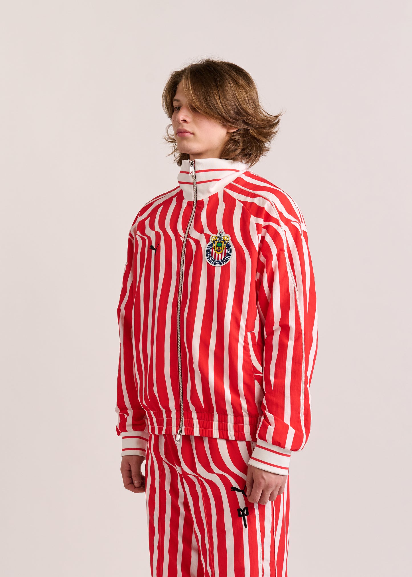 PUMA X LYM X CHIVAS RED AND WHITE SWIRL SPORT JACKET SELECT