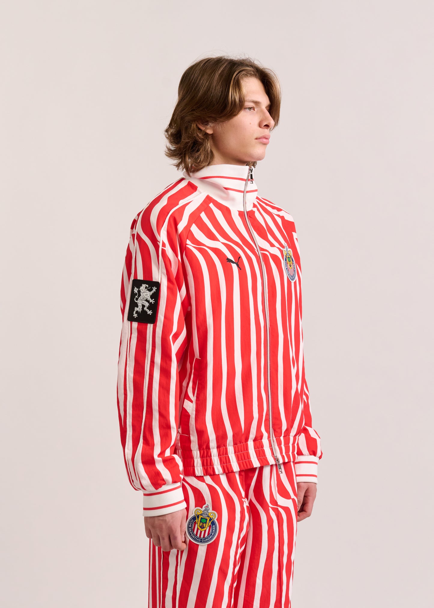 PUMA X LYM X CHIVAS RED AND WHITE SWIRL SPORT JACKET SELECT