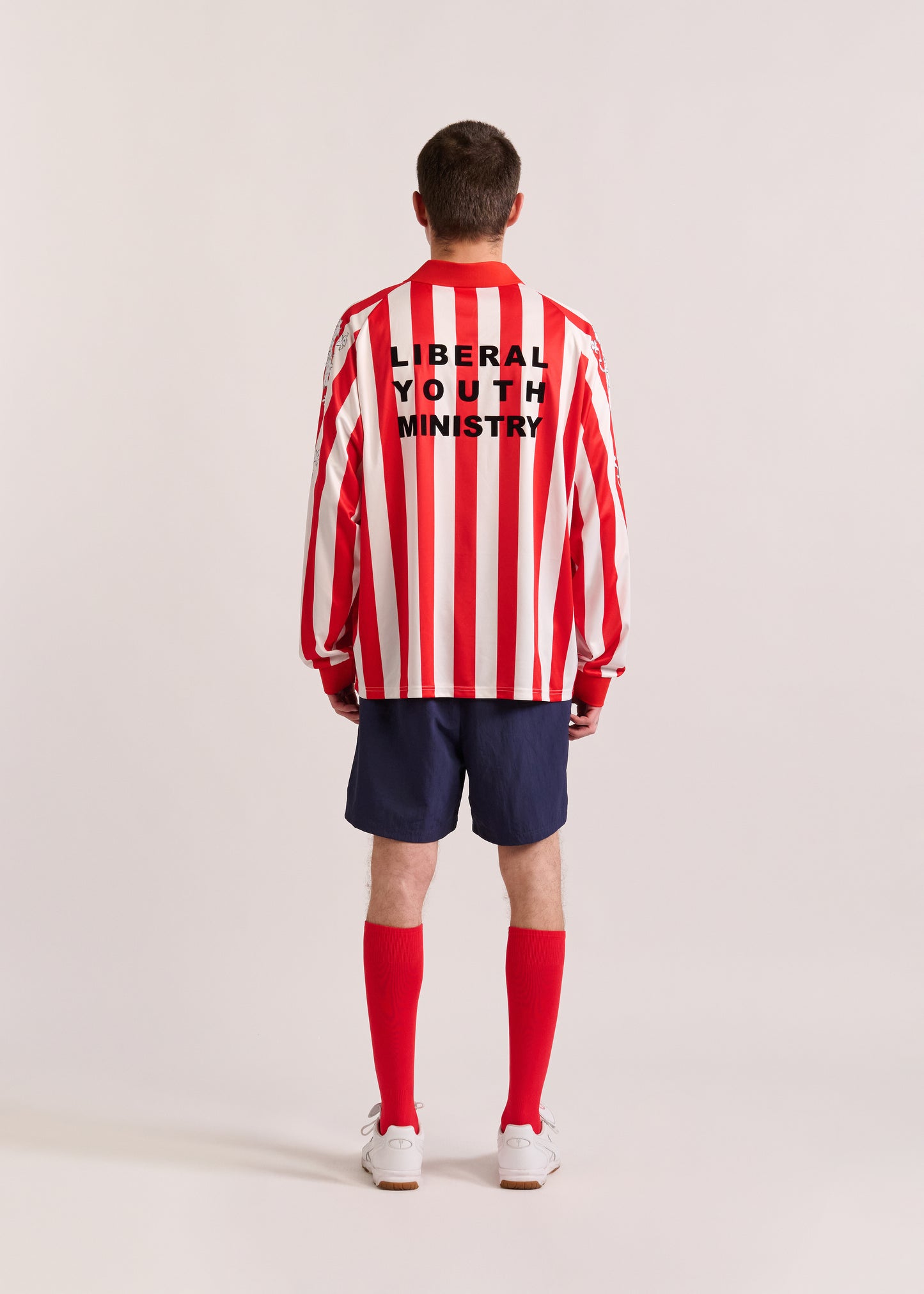 PUMA X LYM X CHIVAS LONG SLEEVE WHITE AND RED RETRO JERSEY SELECT.