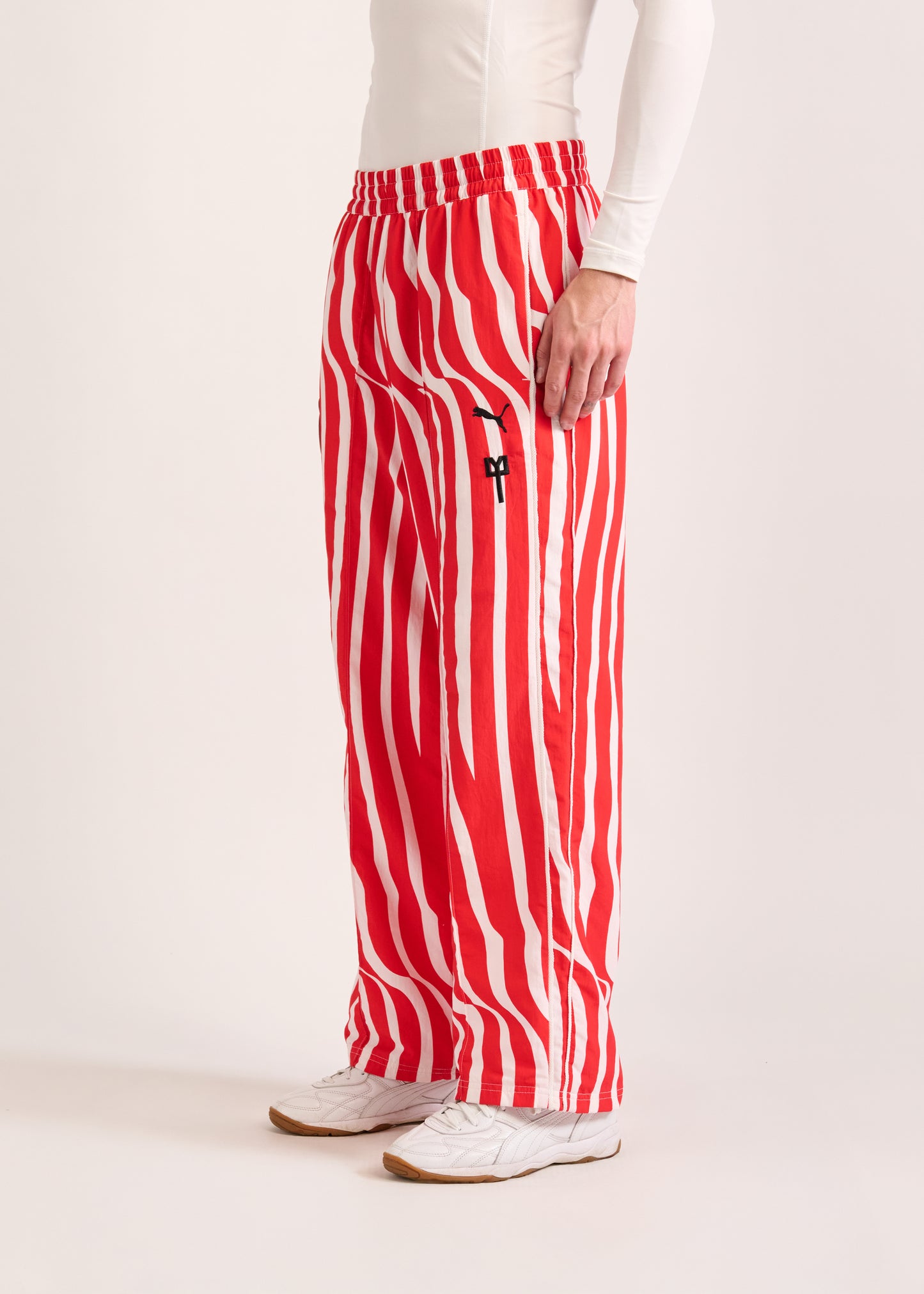 PUMA X LYM X CHIVAS RED AND WHITE SWIRL SPORT PANTS SELECT