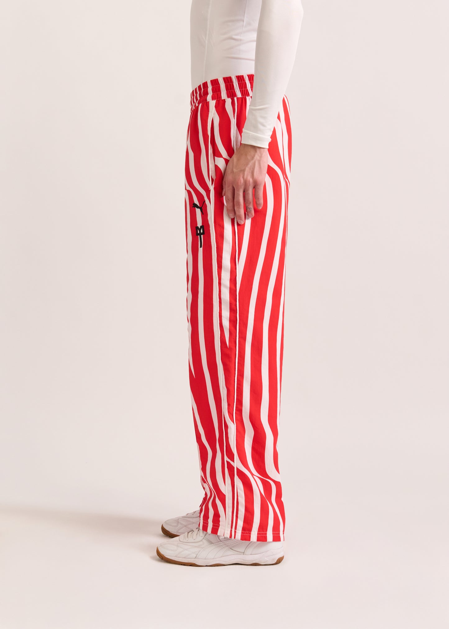 PUMA X LYM X CHIVAS RED AND WHITE SWIRL SPORT PANTS SELECT